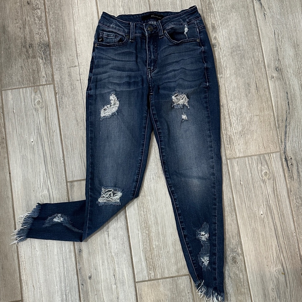 KanCan Midnight Blue Ripped Skinny Jeans